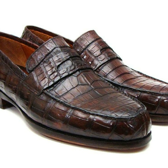 PAUL PARKMAN | Shoes | Buy Nowgenuine Crocodile Penny Loaferscamel C ...